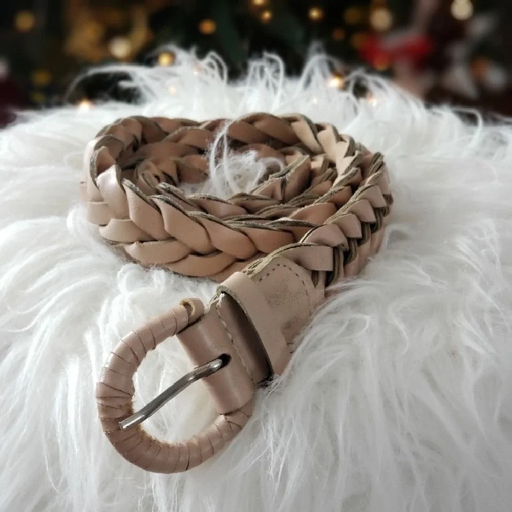tan braided‎ belt 40